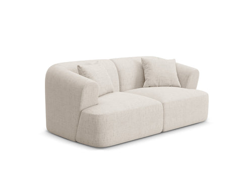 Cosmopolitan Design Modulaire bank Campi 2-zits, structurele stof lichtbeige - 90x180x70cm