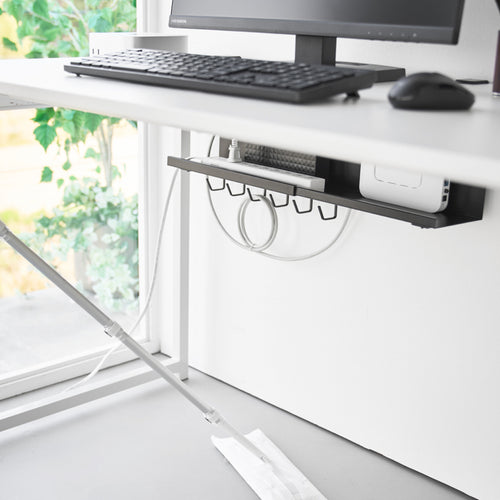 Yamazaki Smart Kabel- en routerorganizer voor onder bureau uitschuifbaar - Zwart