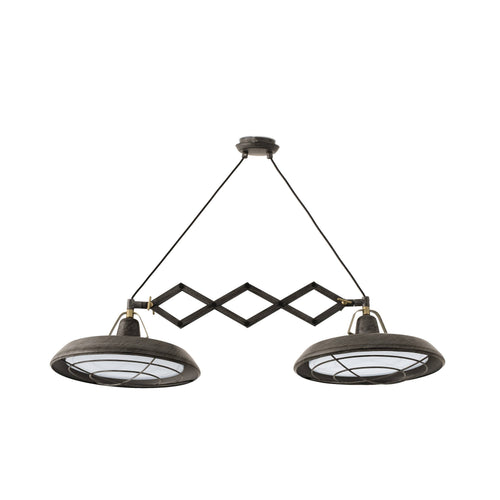 Faro Plec - LED 2 Licht Dubbel Verstelbaar Plafond Hangend Bar Licht Oud Bruin IP44