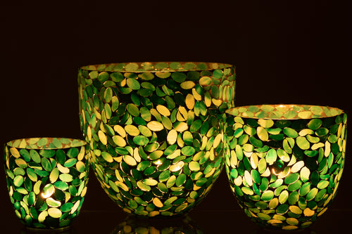 J-Line windlicht Mozaiek - glas - azuur - large - vtwonen shop