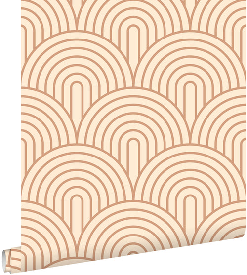 ESTAhome behang art deco bogen bruin en beige - 50 x 900 cm - 131767