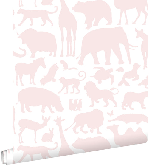 ESTAhome behang dieren zacht roze - 53 cm x 10.05 m - 139052