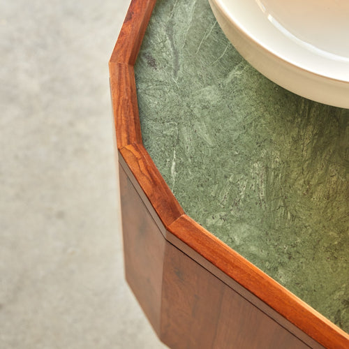 Tikamoon Wastafelkast van massief palissander en marmer 120 cm - Bruin - vtwonen shop