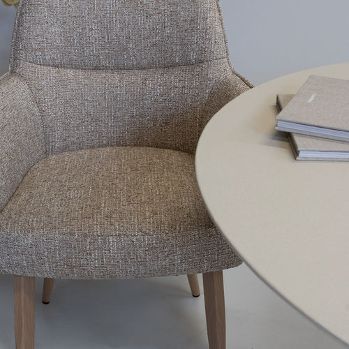 DÉJA Living Eetkamerstoel Zayn - Taupe/Naturel - Zithoogte 47cm - Set van 2 - vtwonen shop