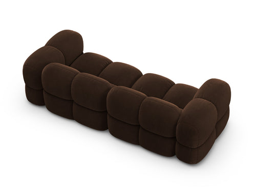 Cosmopolitan Design Bank Loretto 4-zits, flueel chocolade - 100x250x68cm