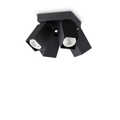 Ideal Lux DYNAMITE Vierkante plafondspotclusters, zwart, 4x GU10