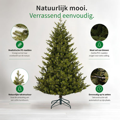 Black Box Trees Clive Kerstboom - Kunstboom met Bruine Takjes en Groene Naaldjes - Kerstversiering voor Binnen - Scharnierconstructie voor Vlotte