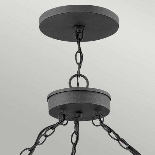 Elstead Hinkley Lakehouse Hanglamp voor buiten, verouderd zink met drijfhoutgrijs, IP44
