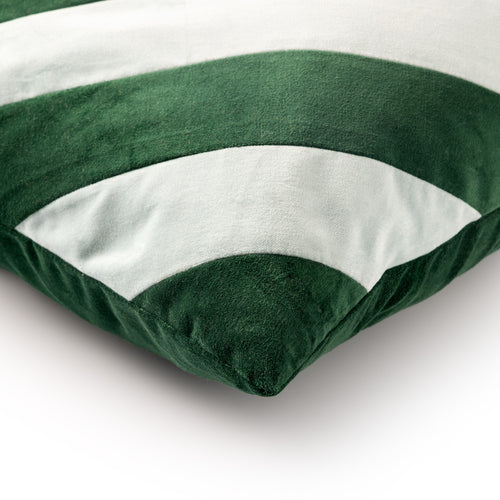 VIGO - kussenhoes 45x45 cm - gestreept - Hunter Green - groen, wit
