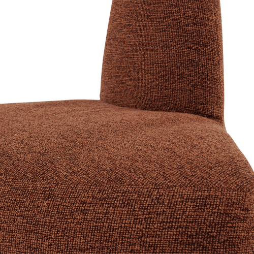 WOOOD eetbank hoek rond rugleuning Mojo Base - Bouclé - R.bruin - 83x76x76