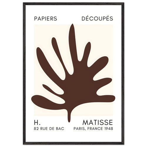 Artfulprints Poster met Lijst Matisse – Coral drift brown   - 70x100 cm - Bruin
