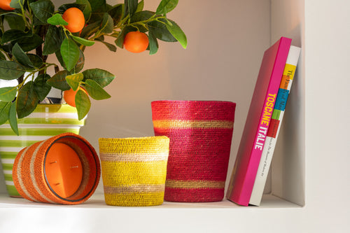 J-Line geurkaars Mand - Vanilla Escape - oranje - small - 45U
