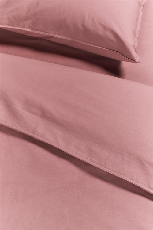 Ambiante Cotton Uni dekbedovertrek - Effen - Eenpersoons - 140x200/220 - Roze