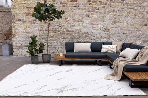 Buitenkleed Marble - Naturel/wit - dubbelzijdig - EVA Interior - 160 x 230 cm