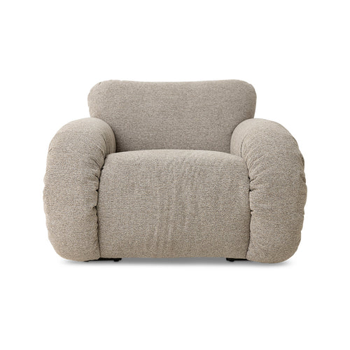 HKLIVING fauteuil Arc lounge – sneak beige – frame sand