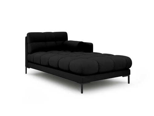 Cosmopolitan Design rechter chaise longue Bali structurele stof, zwart - 185x102x75cm