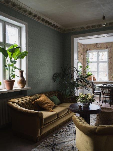 Borastapeter behang art deco motief groen - 53 cm x 10.05 m - 660283 - vtwonen shop