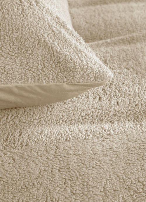 Ambiante Plush Teddy dekbedovertrek - Lit Jumeaux - 240x200/220 - Zand - vtwonen shop