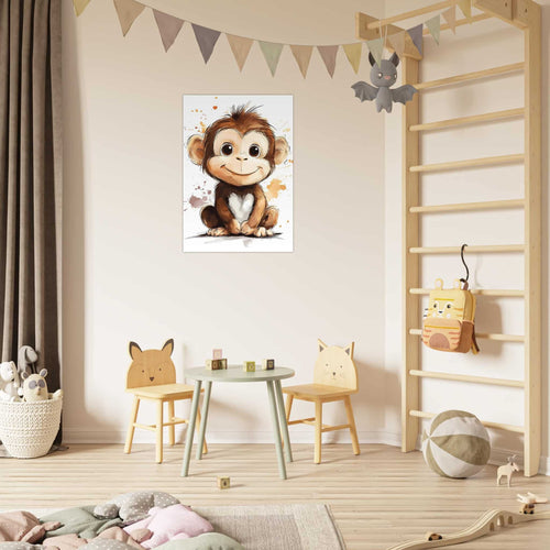 Artfulprints  Schattige aap   poster 50x70 cm - vtwonen shop