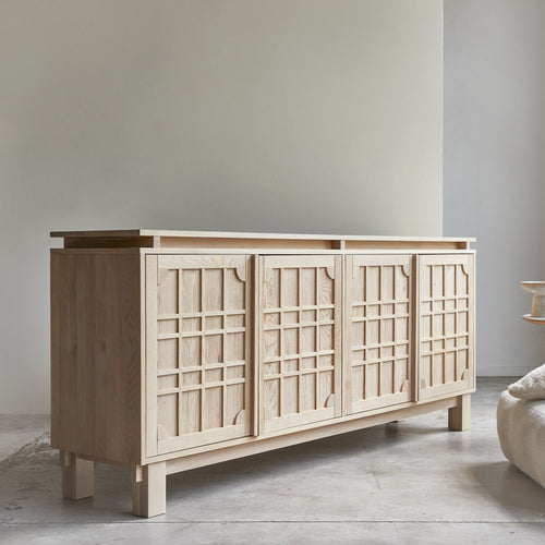 Tikamoon Massief eikenhouten buffet 220 cm - Naturel