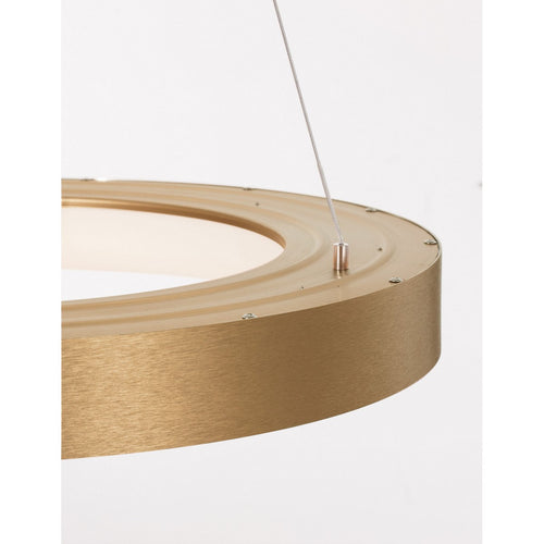 Merano Bancroft 60cm geïntegreerde LED hanglamp plafond geborsteld goud aluminium LED 50W 3250Lm 3000K