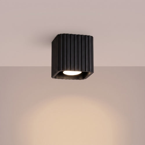 Sollux Lighting Plafondlamp RIFF 1 zwart GU10 - 10x10x10cm