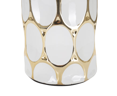 Mauro Ferretti tafellamp - Ø 34,5x56 cm - wit/goud