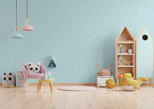 Sanders & Sanders behang stippen vergrijsd mintgroen en wit - 53 cm x 10 m - 640465