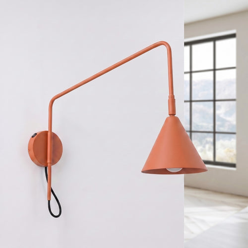 Sollux Lighting Wandlamp NOX 1 rode oker met schakelaar - 14x61x30cm