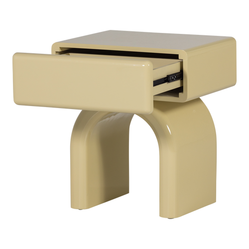 WOOOD nachtkastje Zorel - Hout - Hoogglans Zachtgroen - 40x57x50