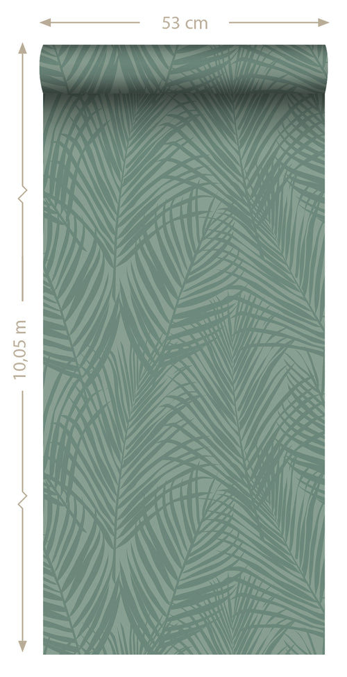 ESTAhome behang palmbladeren vergrijsd zeegroen - 53 cm x 10.05 m - 139302 - vtwonen shop