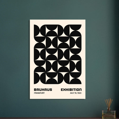 Artfulprints Poster met Lijst Bauhaus - 19 juli 1923 zwart   - 70x100 cm - Zwart / Wit