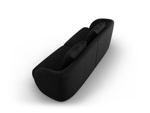 Cosmopolitan Design Bank Tulum 2-zits, chenille, zwart - 90x180x70cm