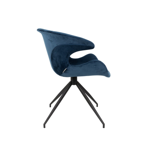 Zuiver Mia Eetkamerstoelen armleuning Blauw  - Set van 2