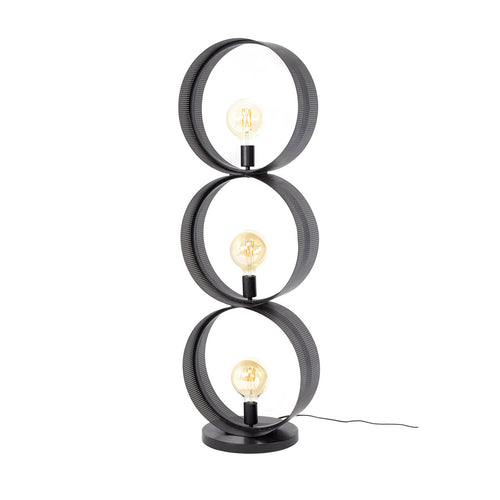 Giga Meubel Vloerlamp Ring - Zwart Metaal - 3-Lichts - 40x30x122cm - vtwonen shop