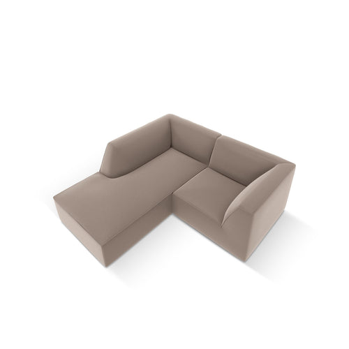 Cosmopolitan Design - Modulaire hoekbank links Siena 3-zits, imitatieleer lichtbruin - 180x186x69cm
