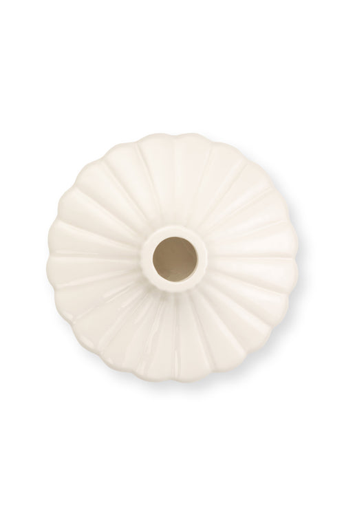 vtwonen Kandelaar Set van 4 - Keramiek - Wit - 8x2.5cm - vtwonen shop