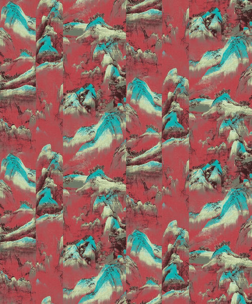 Masureel behang berglandschap met bomen rood - 53 cm x 10.05 m - 630657 - vtwonen shop