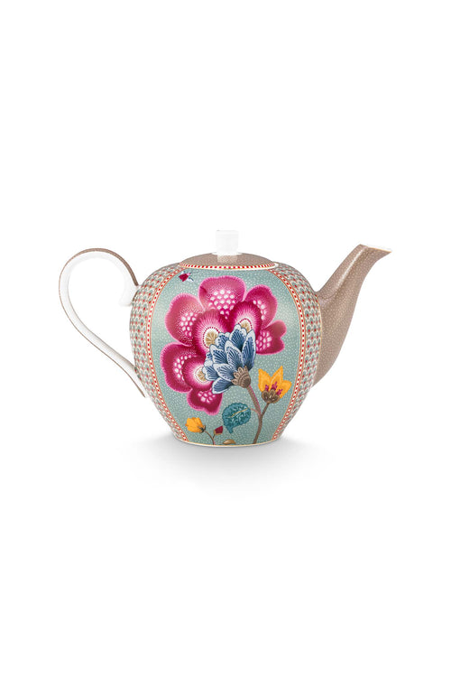 Pip Studio Theepot - Blooming Tales - Khaki - 15cm
