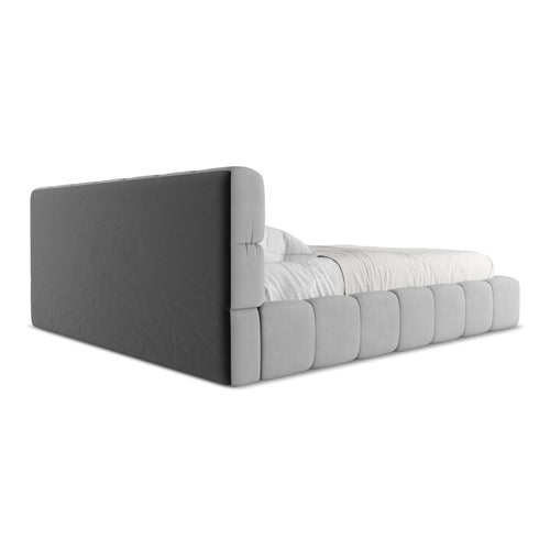 LaMiaSofa Bed met opbergruimte Roma - chenille stof - lichtgrijs - 200x228x82