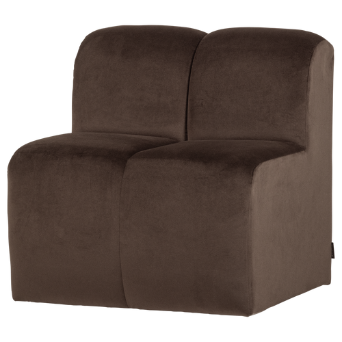 WOOOD eetbank 84 cm met rugleuning Mojo - Velvet - Bruin - 83x84x73