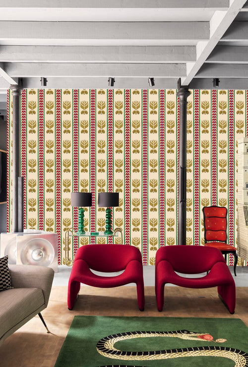 Catchii Behang Ikat Stripes Pastel blue - vtwonen shop