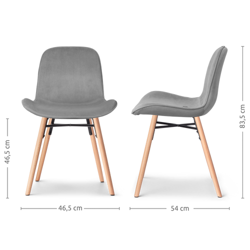 Nolon Nena-Fé Eetkamerstoelen Set van 2 - Velvet Grijs - Hout