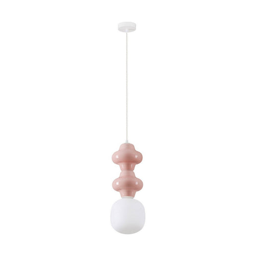 Nova Luce CLIO Slanke hanglamp voor aan het plafond, roze, mat wit, E14 fitting, 1x5W