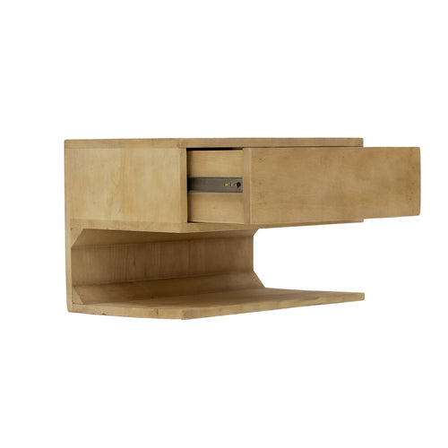 Giga Meubel Zwevend Nachtkastje Malma - Naturel - Mangohout - 45x30x30cm - vtwonen shop