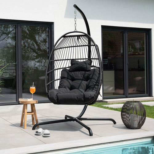 HOME DELUXE hangstoel LOMA – 1 zits zwart - vtwonen shop