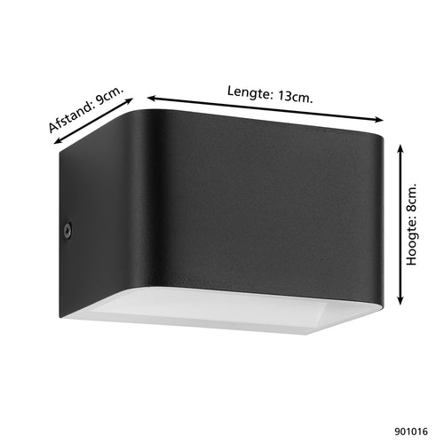 EGLO wandlamp Sania 4 - led - 13 cm - zwart/wit