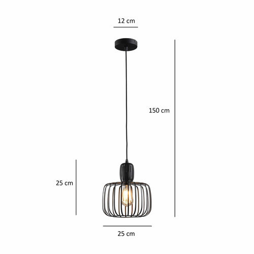 Freelight hanglamp Costola - 1 lichts - 25  x 150   cm - zwart - vtwonen shop