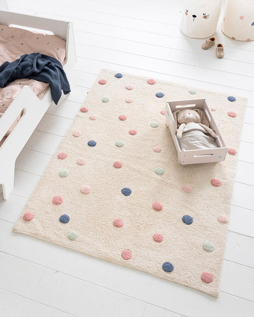 Petite Amélie Kindervloerkleed - Beige met stippen