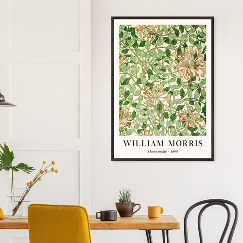 Artfulprints Poster met Lijst William Morris - Honeysuckle 1886   - 70x100 cm - Groen
